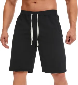 Men's Quick Dry Shorts Elastic Waist Casual Sweat Shorts Drawstring Joggers Walk Shorts Sports Running Straight Shorts