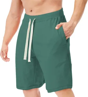Men's Quick Dry Shorts Elastic Waist Casual Sweat Shorts Drawstring Joggers Walk Shorts Sports Running Straight Shorts