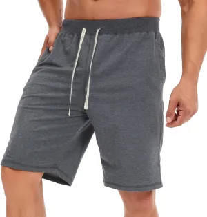 Men's Quick Dry Shorts Elastic Waist Casual Sweat Shorts Drawstring Joggers Walk Shorts Sports Running Straight Shorts