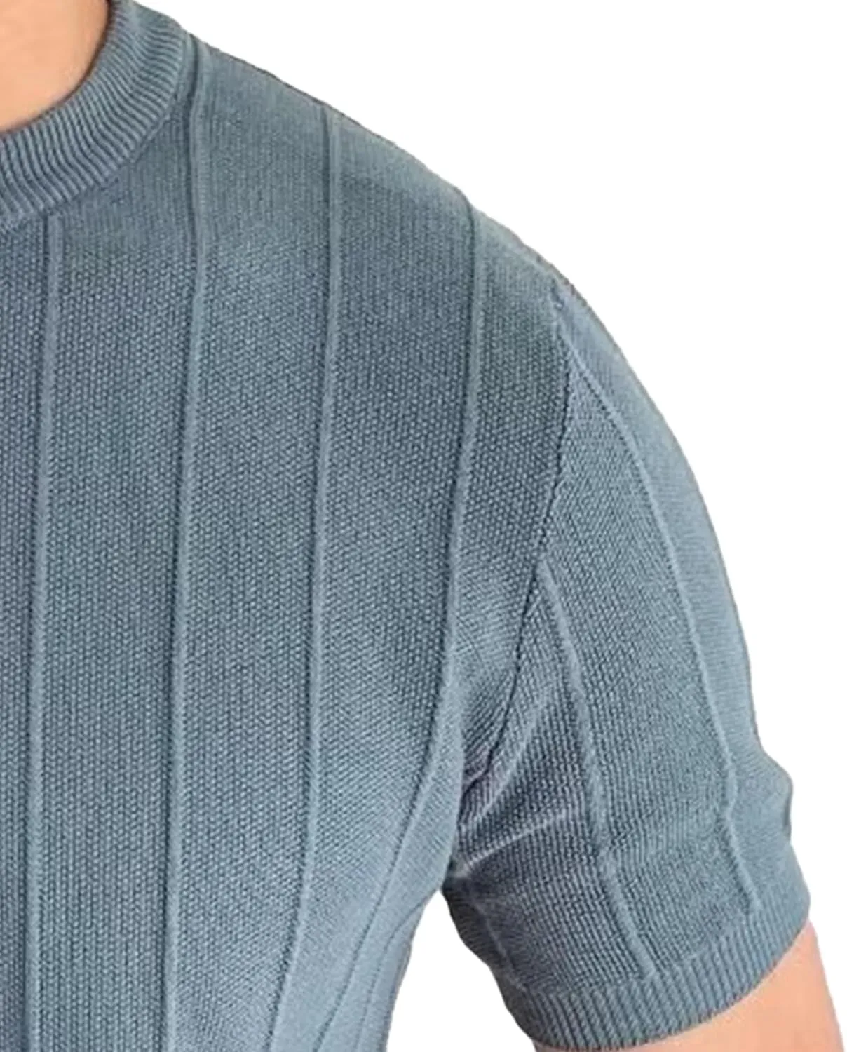 Men's Ribbed Knit T-Shirts Workout Athletic Short Sleeve Crewneck Tees Summer Casual Pullover Tops for Men