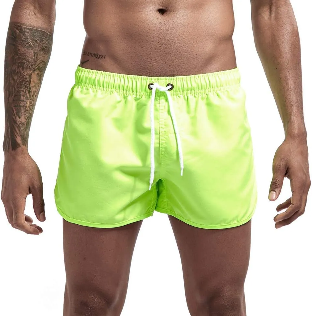 Men's Running Athletic Shorts Workout Gym Quick Dry Lightweight Shorts Casual Drawstring Elastic Summer Beach Shorts