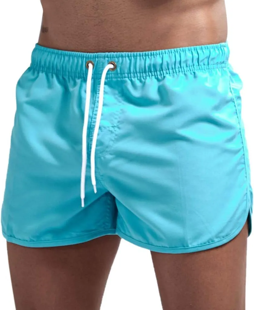 Men's Running Athletic Shorts Workout Gym Quick Dry Lightweight Shorts Casual Drawstring Elastic Summer Beach Shorts