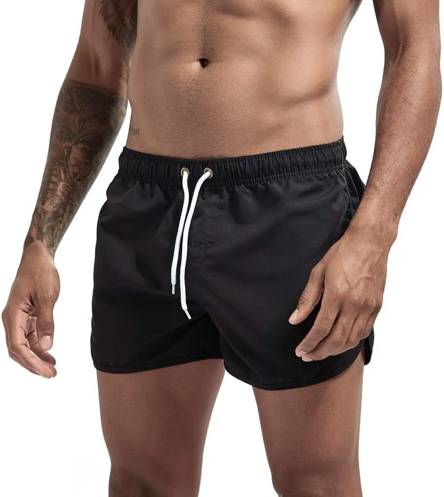 Men's Running Athletic Shorts Workout Gym Quick Dry Lightweight Shorts Casual Drawstring Elastic Summer Beach Shorts