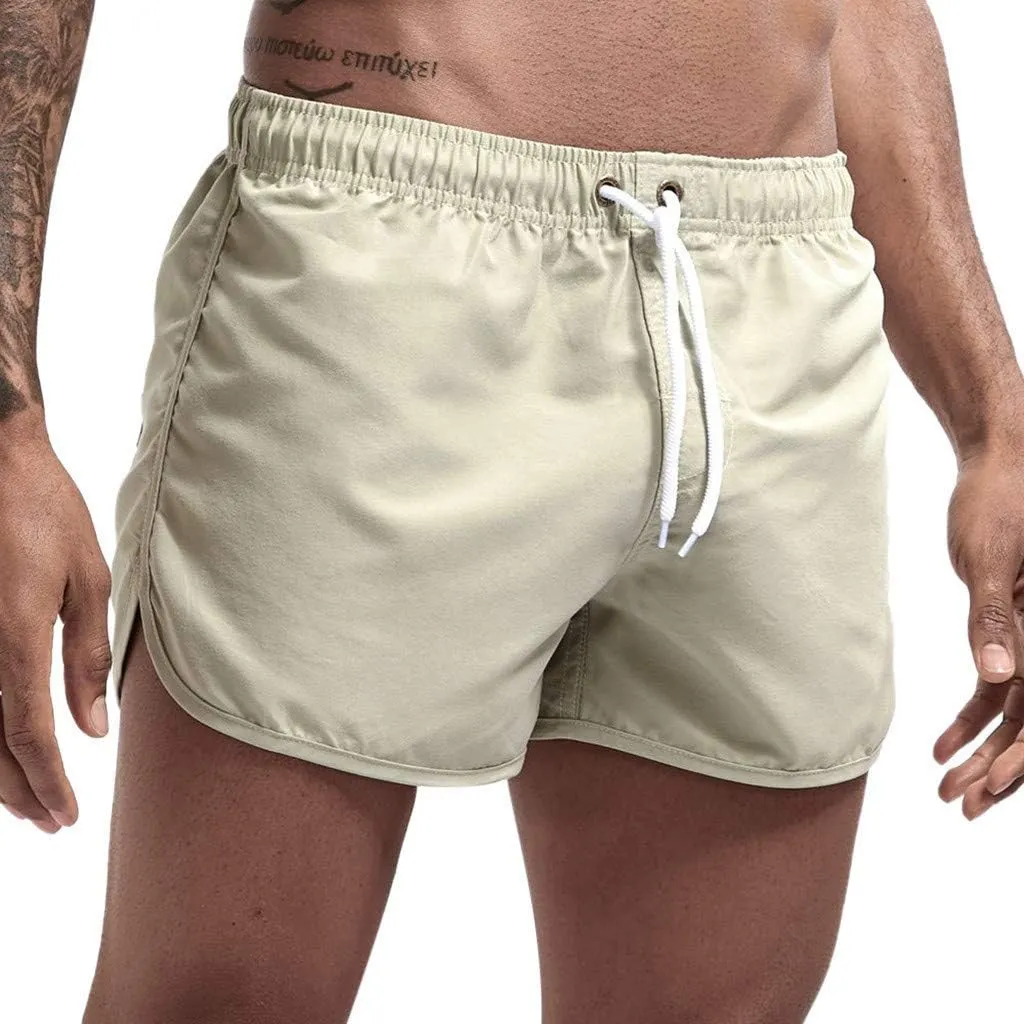 Men's Running Athletic Shorts Workout Gym Quick Dry Lightweight Shorts Casual Drawstring Elastic Summer Beach Shorts