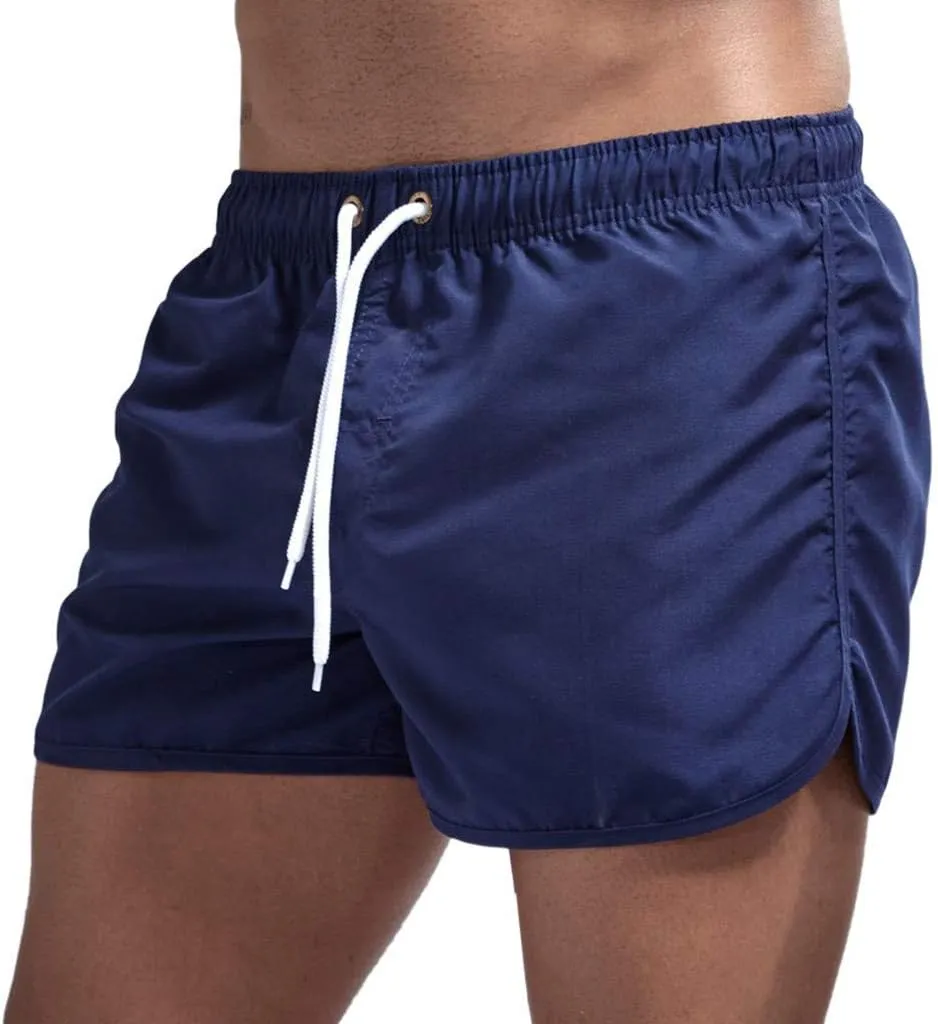 Men's Running Athletic Shorts Workout Gym Quick Dry Lightweight Shorts Casual Drawstring Elastic Summer Beach Shorts