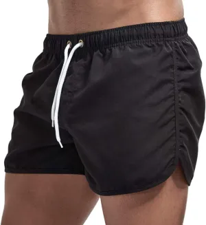 Men's Running Athletic Shorts Workout Gym Quick Dry Lightweight Shorts Casual Drawstring Elastic Summer Beach Shorts