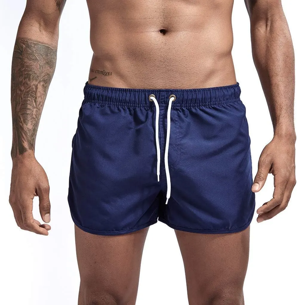 Men's Running Athletic Shorts Workout Gym Quick Dry Lightweight Shorts Casual Drawstring Elastic Summer Beach Shorts