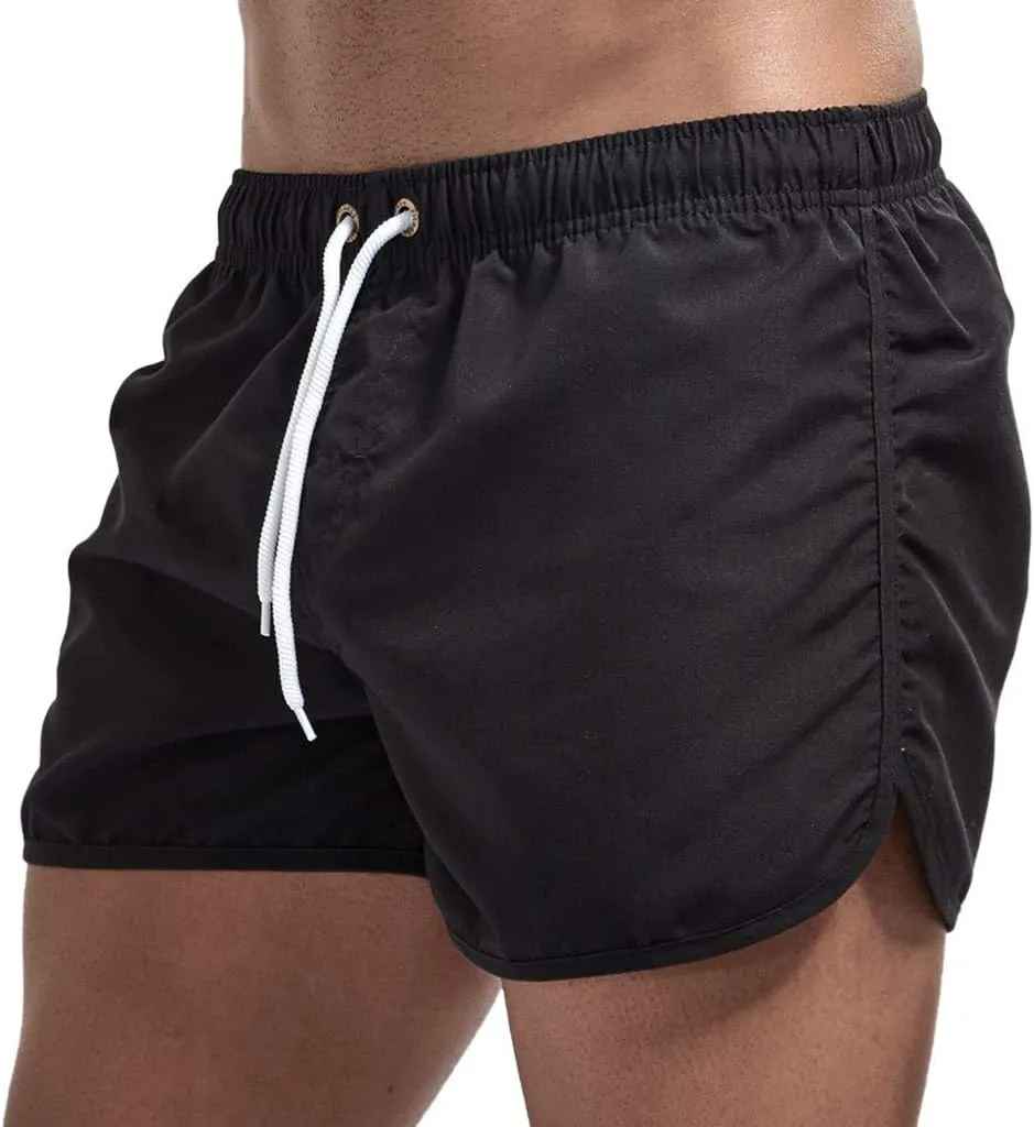 Men's Running Athletic Shorts Workout Gym Quick Dry Lightweight Shorts Casual Drawstring Elastic Summer Beach Shorts