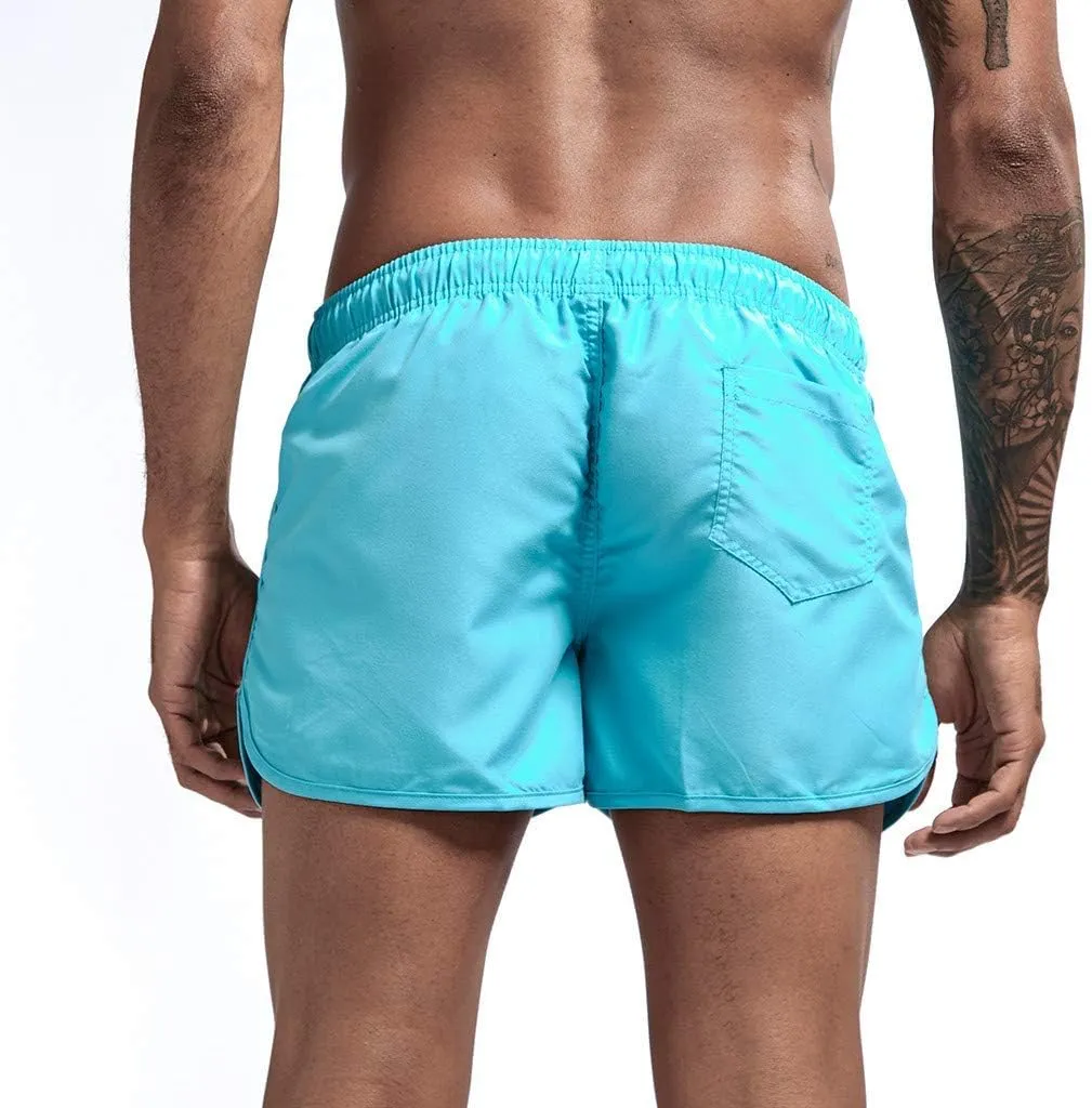 Men's Running Athletic Shorts Workout Gym Quick Dry Lightweight Shorts Casual Drawstring Elastic Summer Beach Shorts