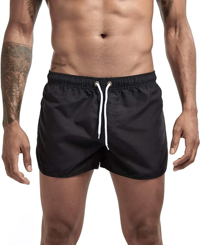 Men's Running Athletic Shorts Workout Gym Quick Dry Lightweight Shorts Casual Drawstring Elastic Summer Beach Shorts