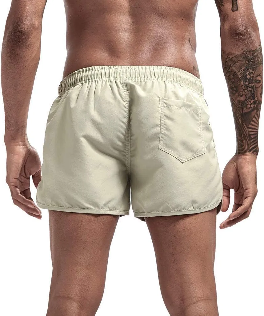 Men's Running Athletic Shorts Workout Gym Quick Dry Lightweight Shorts Casual Drawstring Elastic Summer Beach Shorts