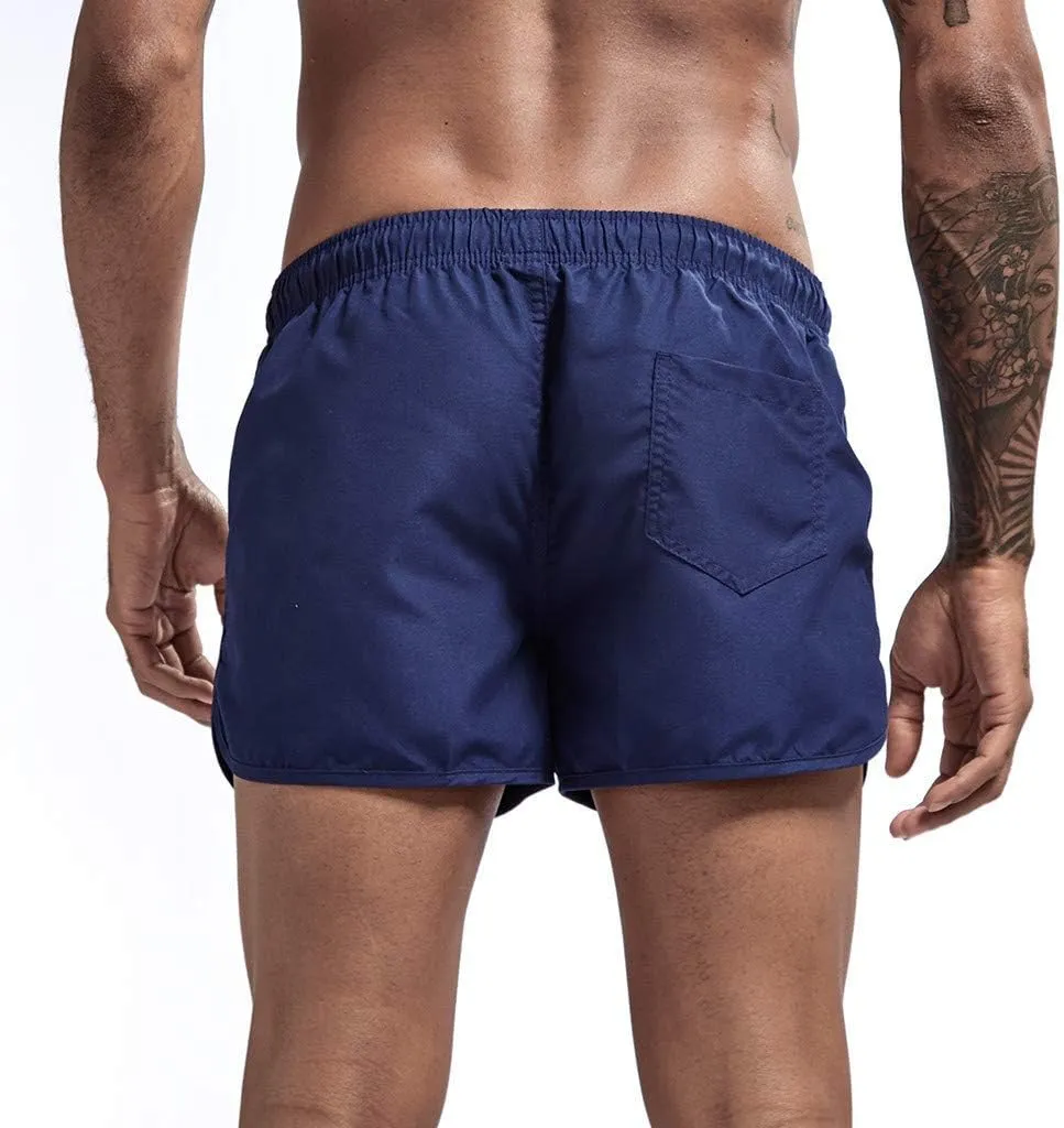 Men's Running Athletic Shorts Workout Gym Quick Dry Lightweight Shorts Casual Drawstring Elastic Summer Beach Shorts
