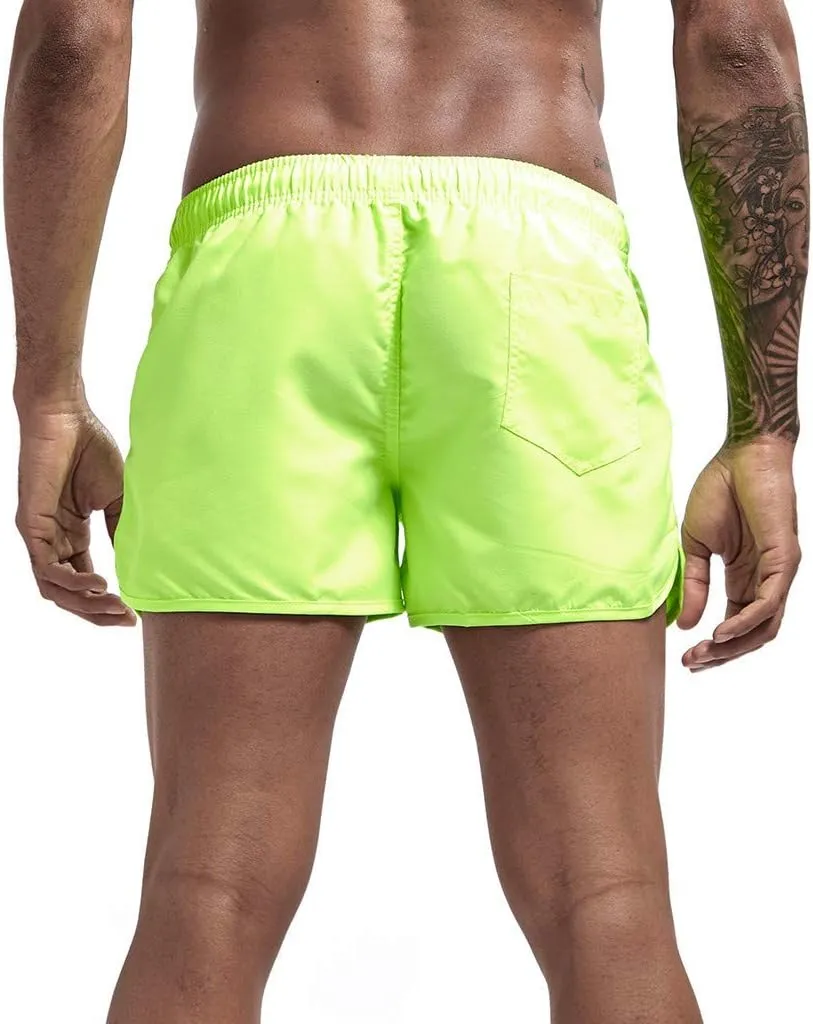 Men's Running Athletic Shorts Workout Gym Quick Dry Lightweight Shorts Casual Drawstring Elastic Summer Beach Shorts
