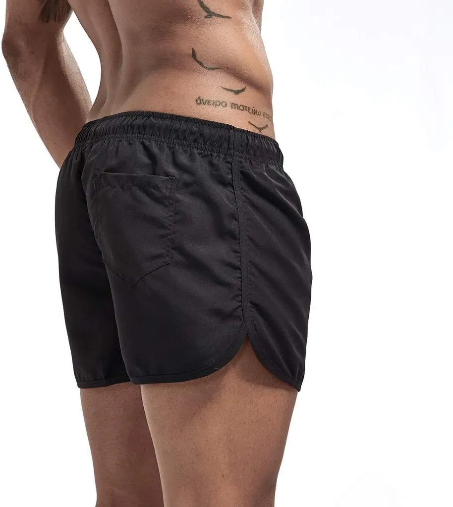 Men's Running Athletic Shorts Workout Gym Quick Dry Lightweight Shorts Casual Drawstring Elastic Summer Beach Shorts