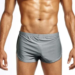 Mens Sexy Solid Color Breathable Ice Silk Underpants Sports Comfortable Boxer Underwear