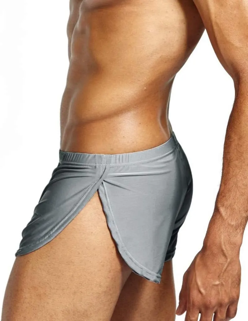 Mens Sexy Solid Color Breathable Ice Silk Underpants Sports Comfortable Boxer Underwear