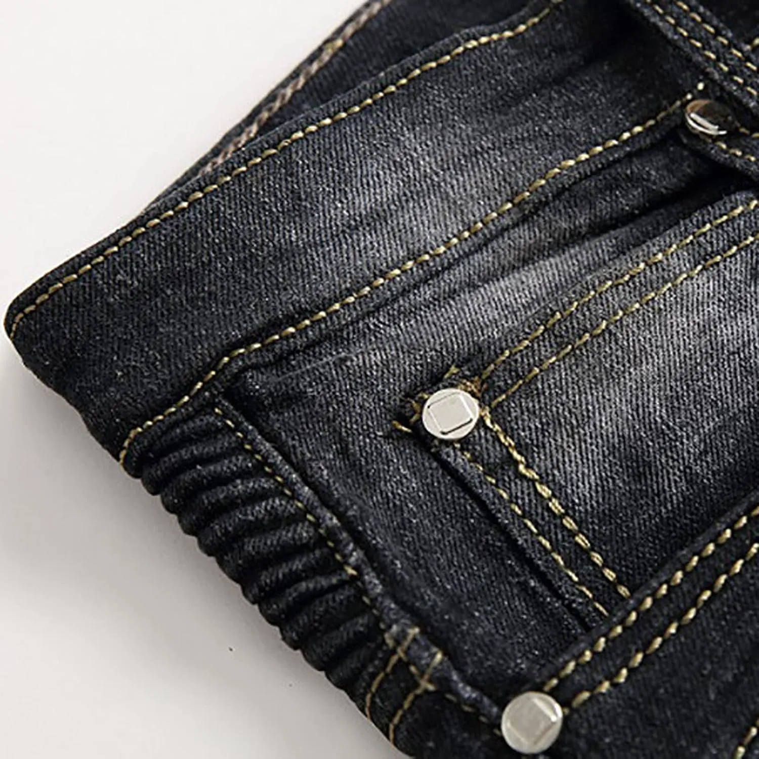 Men's Slim Fit Stretch Jeans Ripped Skinny Jeans Distressed Straight Leg Fashion Denim Pants Distressed Biker Jeans