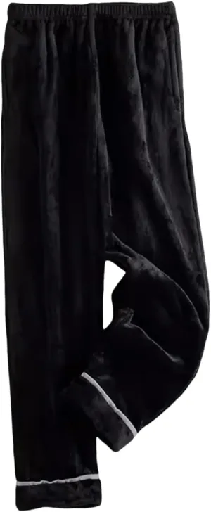 Men's Soft Pajamas Pant Fleece Fuzzy Pj Bottoms Flannel Straight Leg Winter Baggy Lounge