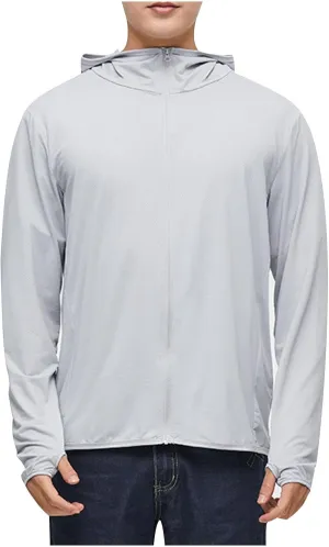 Men's Sun Shirts UPF 50  Rash Guard Long Sleeve Sun Protection Hoodie UV Fishing Lightweight Athletic Running Shirts