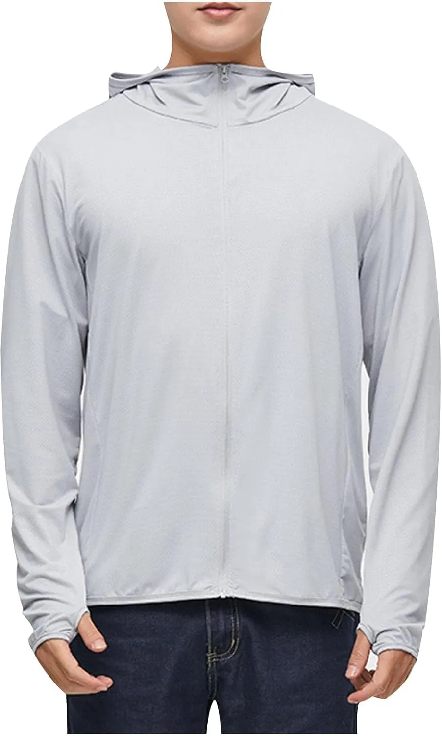 Men's Sun Shirts UPF 50  Rash Guard Long Sleeve Sun Protection Hoodie UV Fishing Lightweight Athletic Running Shirts