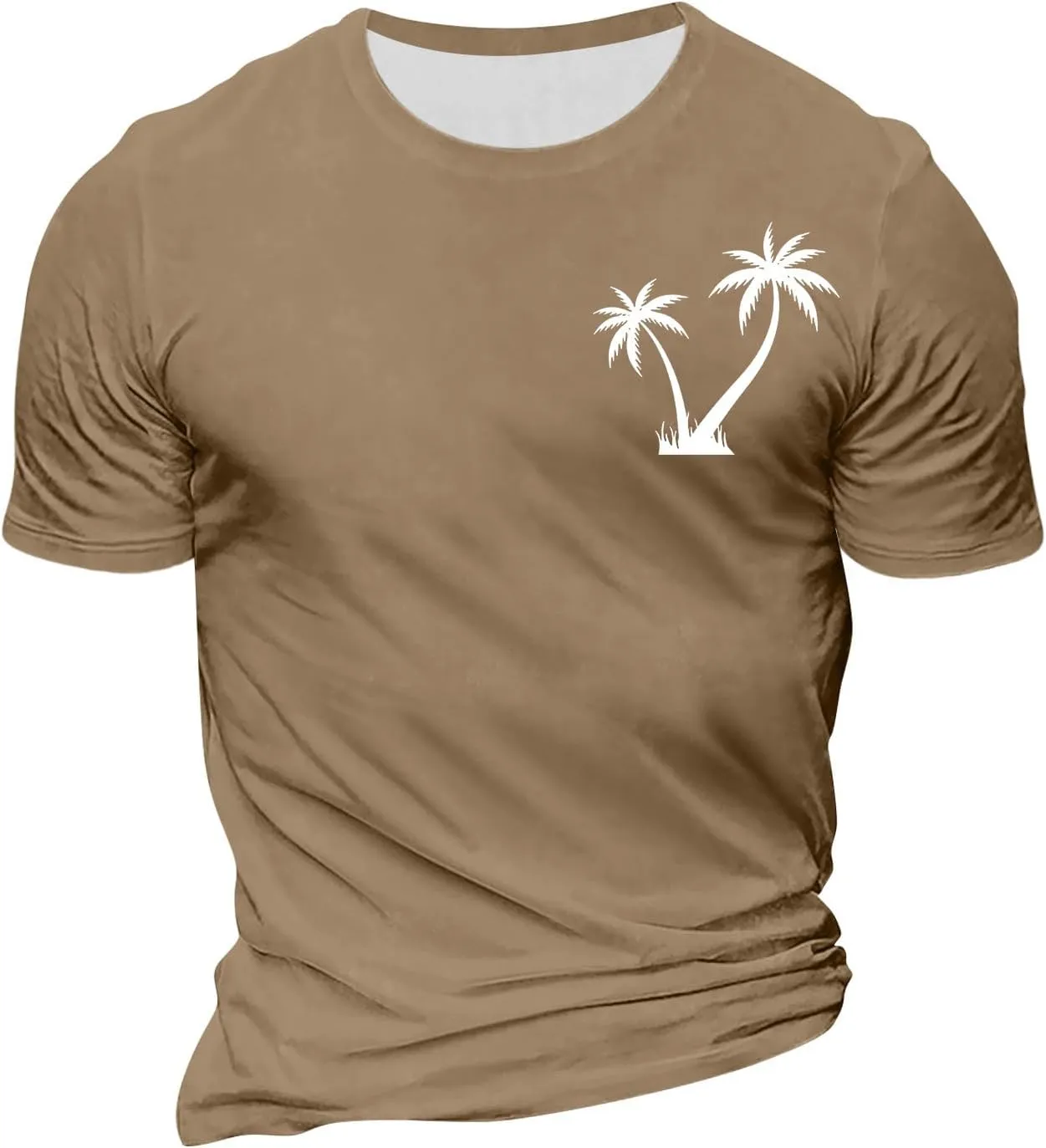 Men's T Shirts Graphic T-Shirts Summer Beach Casual Short Sleeve Palm Tree Print Crewneck Tee Shirts, S-5XL