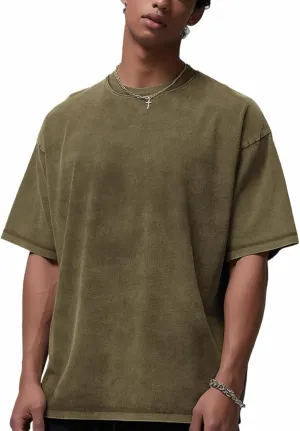 Mens T-Shirts Womens Oversized T Shirts Basic Cotton Vintage Plain Tees Short Sleeve Summer Tops Workout