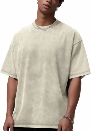 Mens T-Shirts Womens Oversized T Shirts Basic Cotton Vintage Plain Tees Short Sleeve Summer Tops Workout