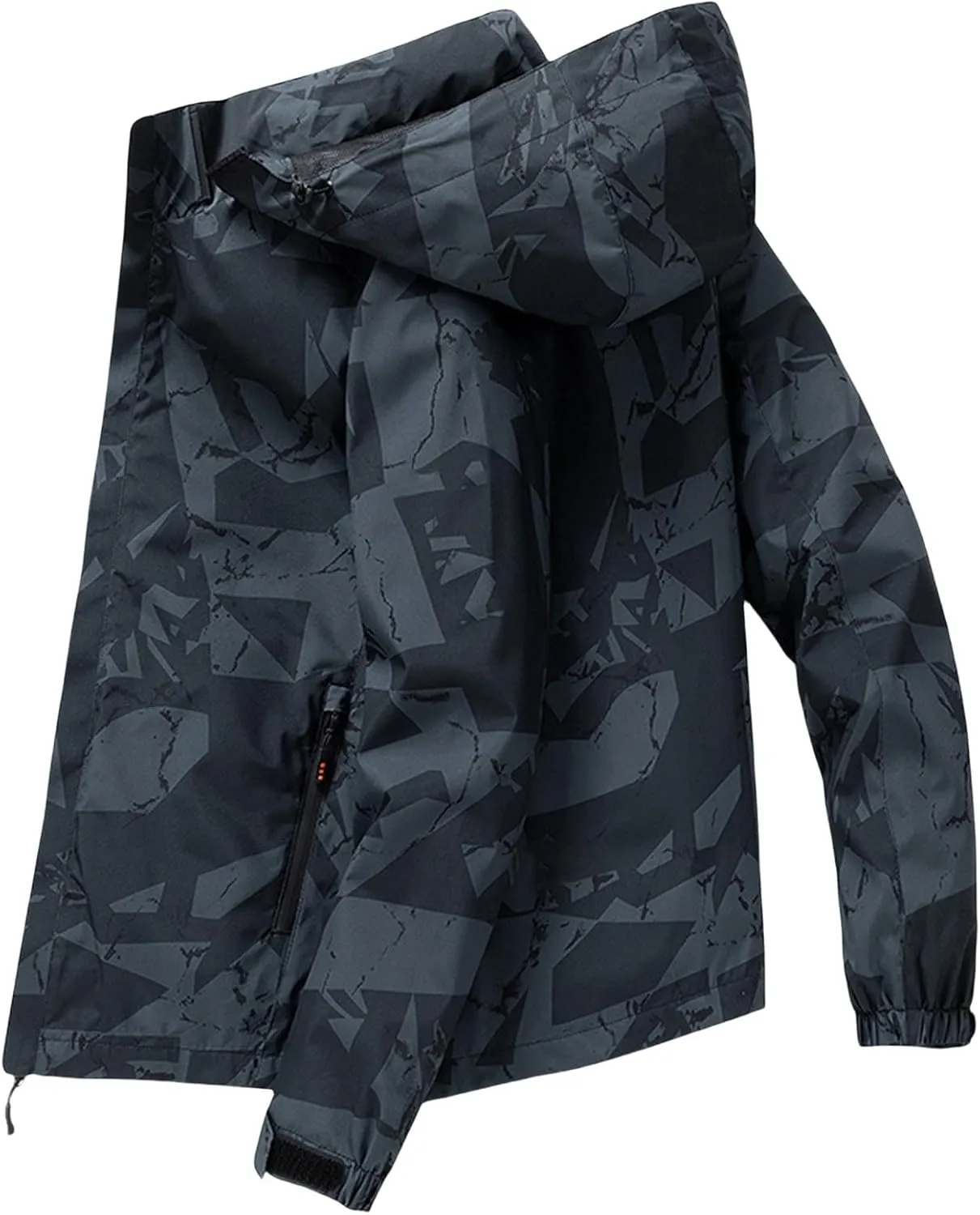 Mens Tactical Jackets Waterproof Big & Tall Lightweight Windbreaker with Pocket Warm Outdoor Hiking Softshell Jacket