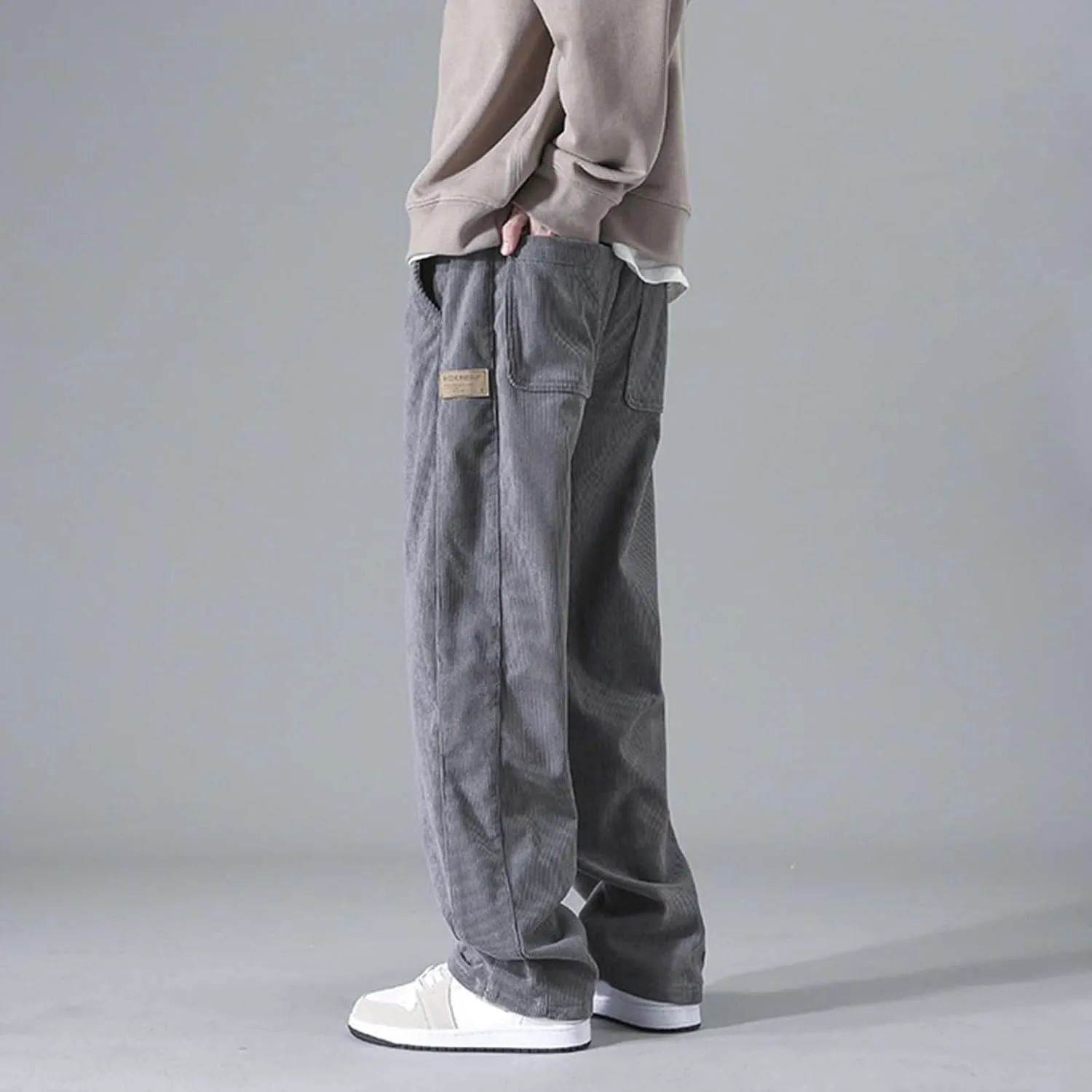 Men's Tracksuit Pant Casual Vintage Joggers Outdoor Sweatpants Zip Pockets Stretch Waist Cargo Combat Pant