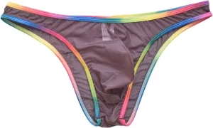 Men's Underwear Fashion Rainbow Ice Silk Half Pack Hip Briefs Sexy Pouch Briefs Pack Stretch Waistband Underwear
