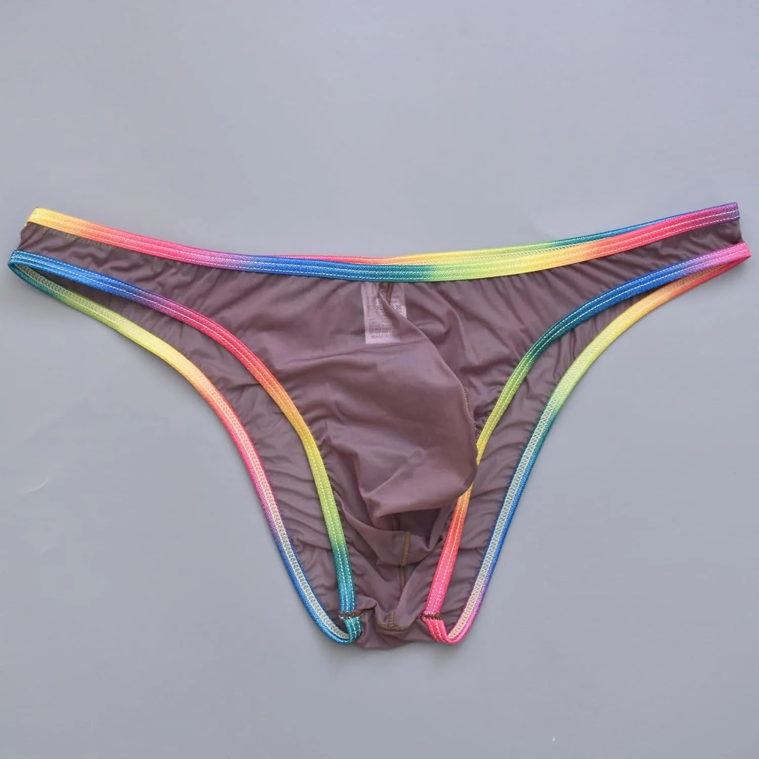 Men's Underwear Fashion Rainbow Ice Silk Half Pack Hip Briefs Sexy Pouch Briefs Pack Stretch Waistband Underwear