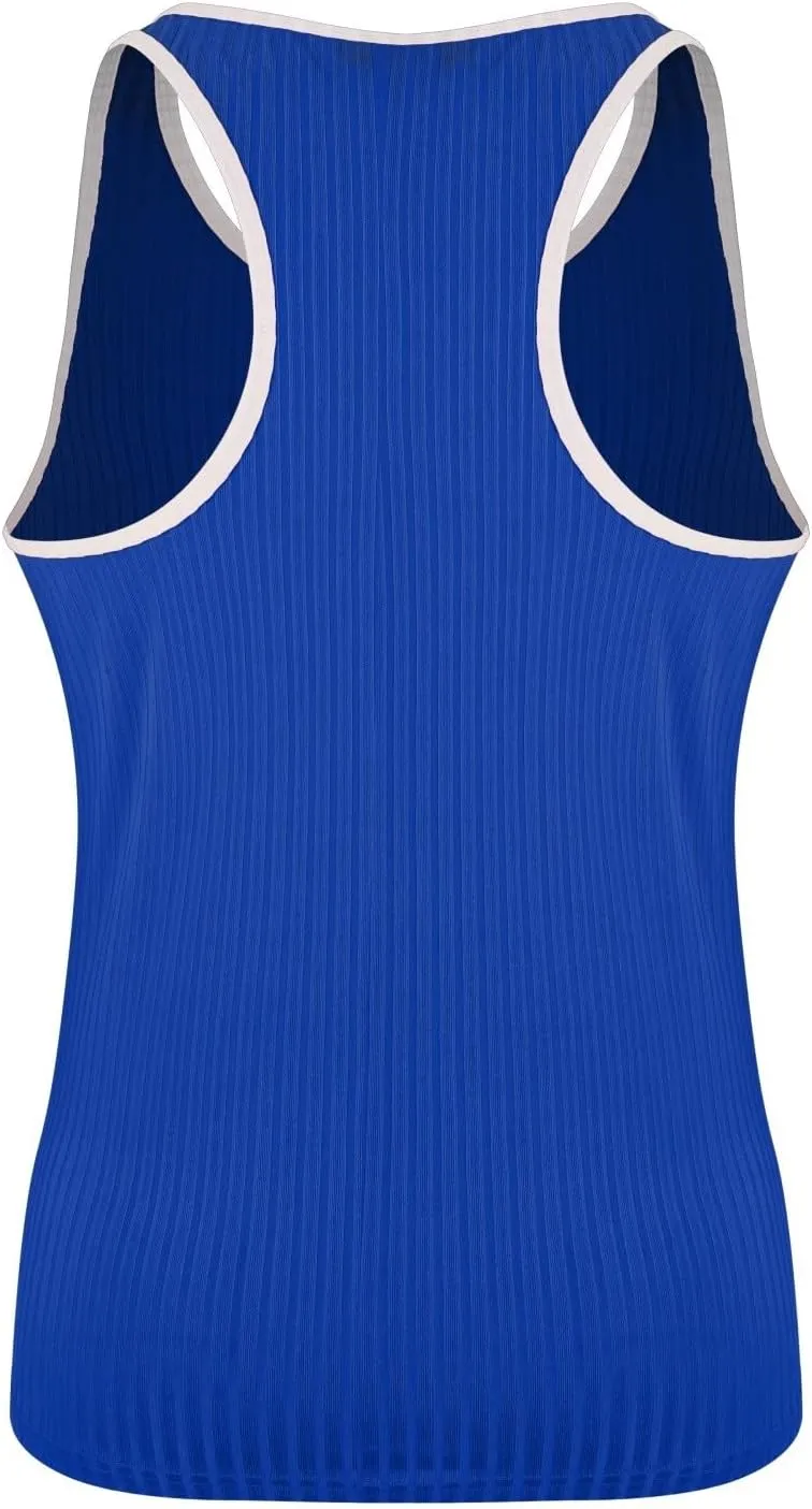 Mens Workout Tank Tops Ribbed Knit Sleeveless Gym Muscle Shirts Sport Fitness Training Active Tops Bodybuilding Tee