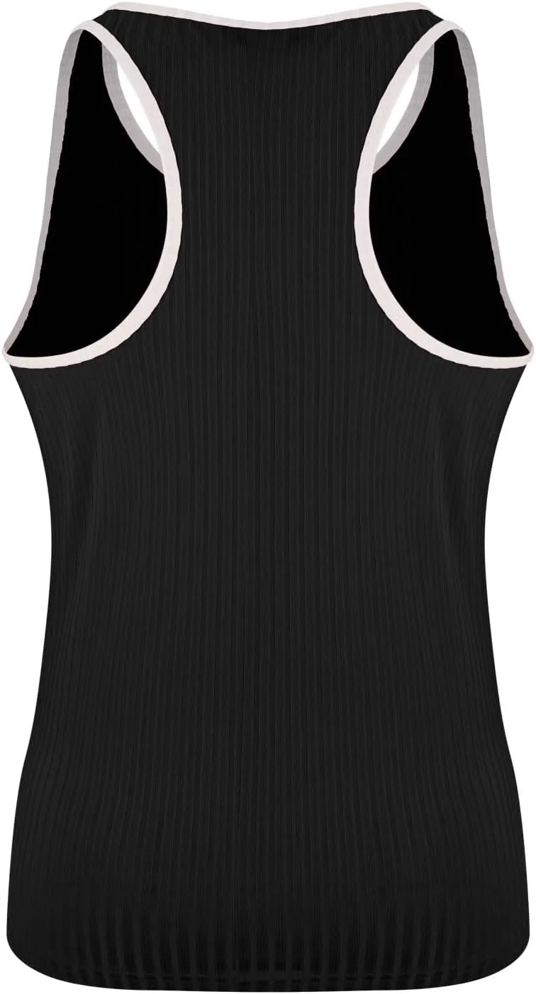 Mens Workout Tank Tops Ribbed Knit Sleeveless Gym Muscle Shirts Sport Fitness Training Active Tops Bodybuilding Tee