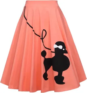 Midi Skirts for Women Summer Trendy High Elastic Waist Loose Pleated A-Line Knee Length Funny Graphic Print Skirts