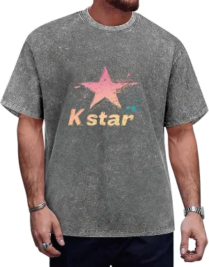Oversized T-Shirts for Men Summer Casual Short Sleeve Heavy Cotton T-Shirts Vintage Washed Graphic Tee