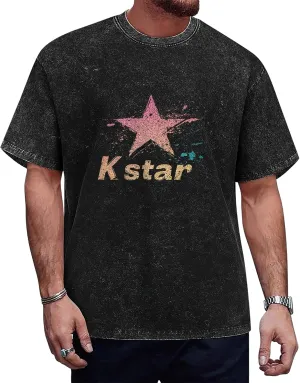 Oversized T-Shirts for Men Summer Casual Short Sleeve Heavy Cotton T-Shirts Vintage Washed Graphic Tee