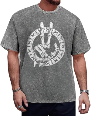 Oversized T-Shirts for Men Summer Trendy Graphic Tee Heavyweight Cotton T Shirts Vintage Washed Tee Shirts