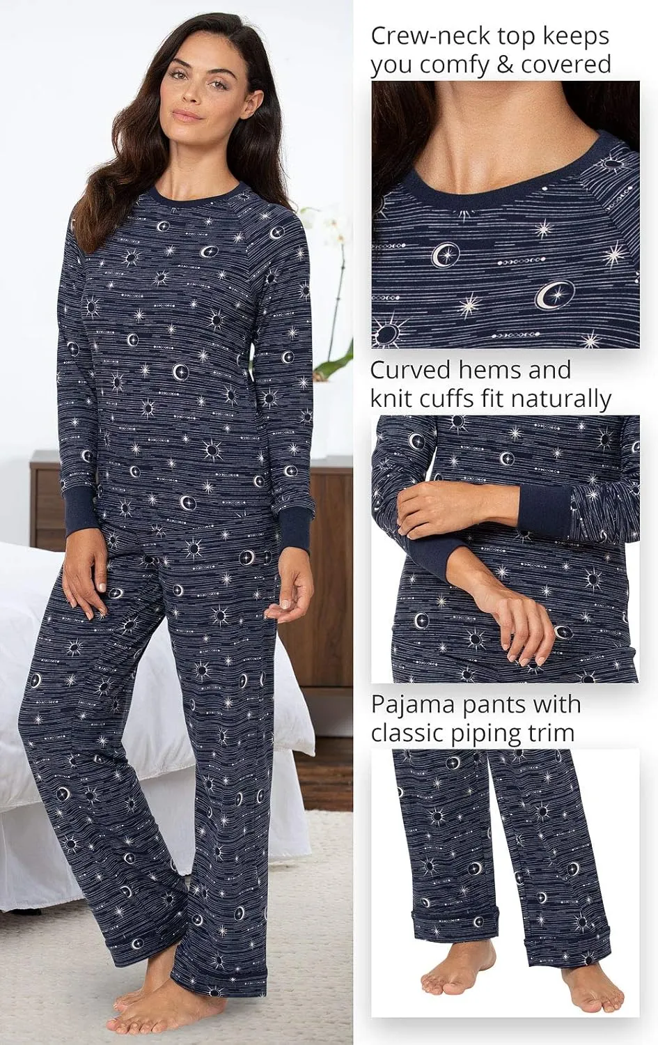 PajamaGram Womens Pajama Set - Women PJs, Ultra Soft, Printed