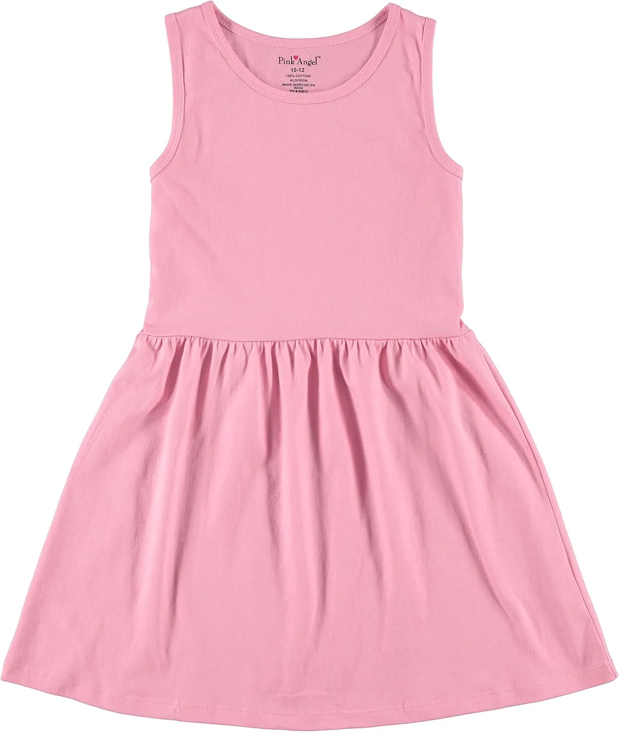 Pink Angel 3-Pack Girls' Dresses, Kids Casual Fit and Flare Sleeveless Summer Dress & School Outfit, 100% Cotton