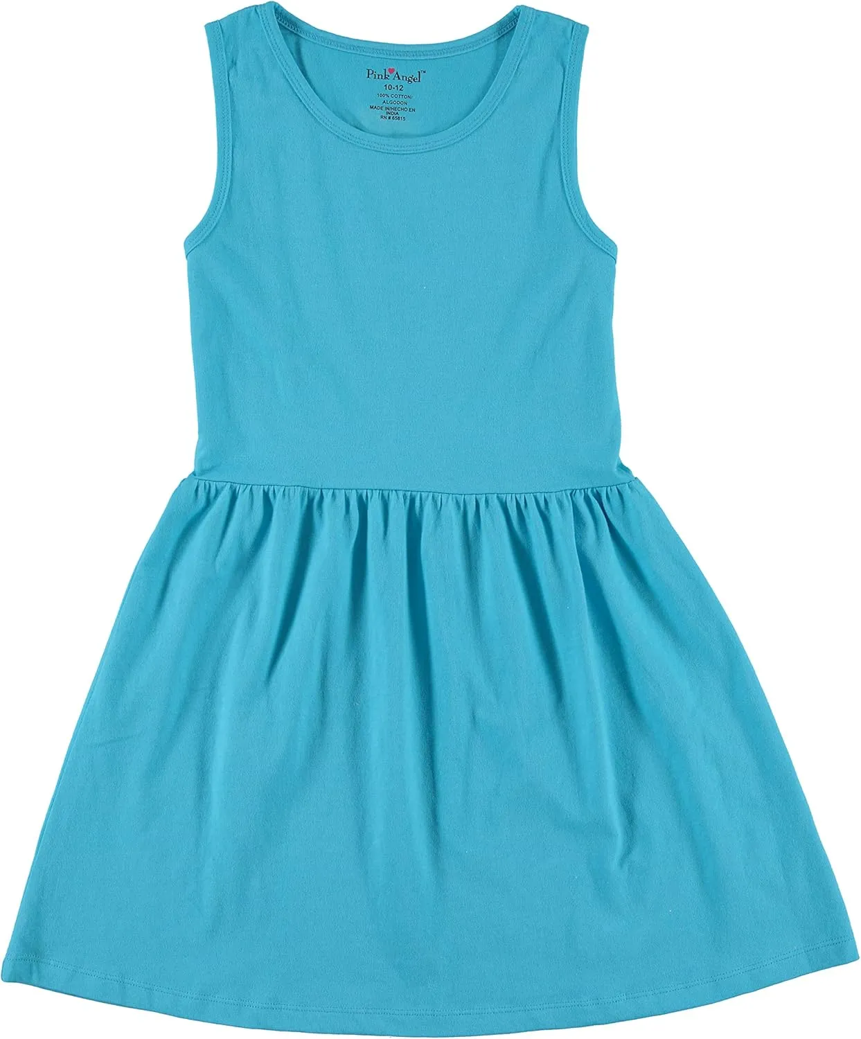 Pink Angel 3-Pack Girls' Dresses, Kids Casual Fit and Flare Sleeveless Summer Dress & School Outfit, 100% Cotton
