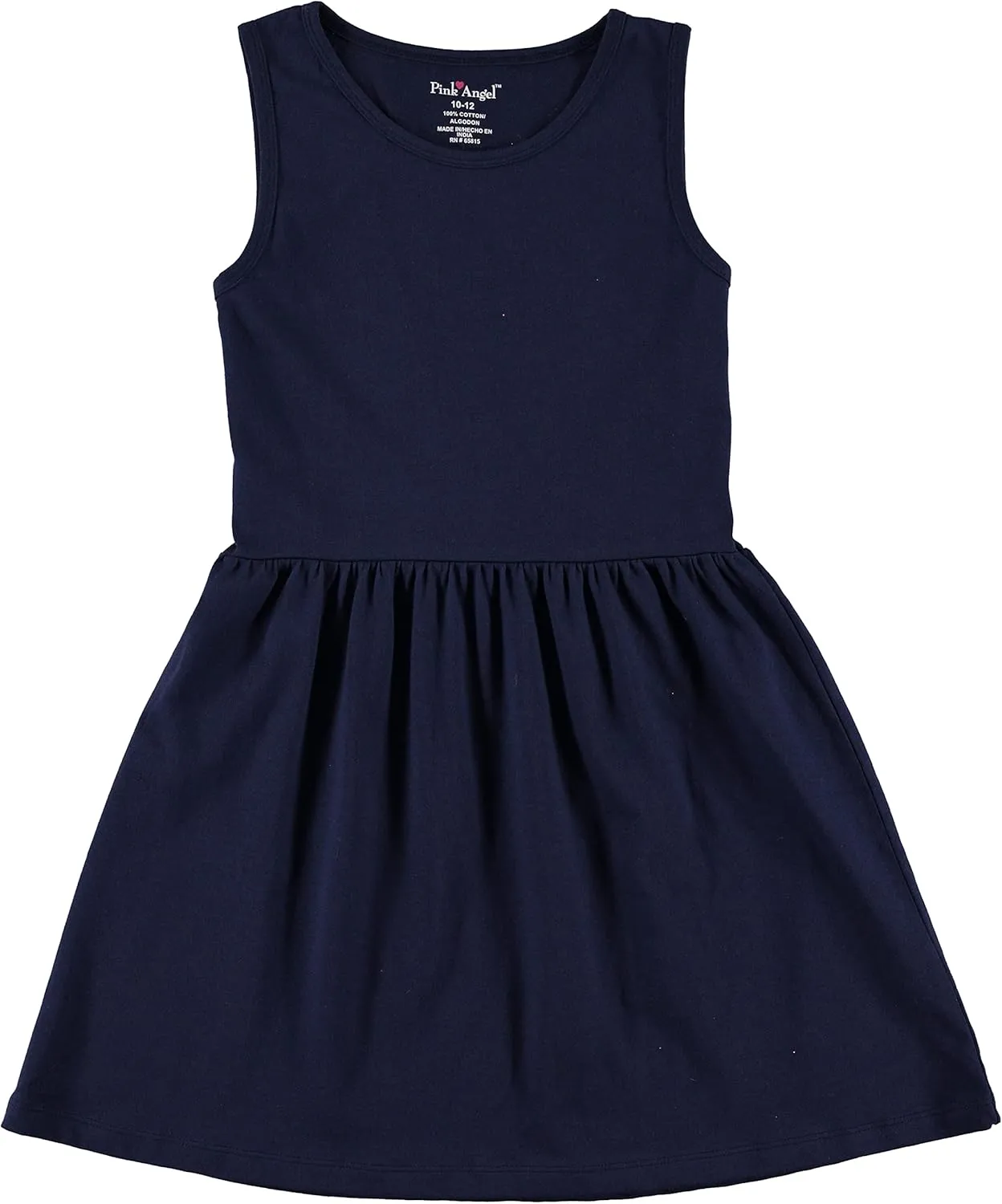 Pink Angel 3-Pack Girls' Dresses, Kids Casual Fit and Flare Sleeveless Summer Dress & School Outfit, 100% Cotton