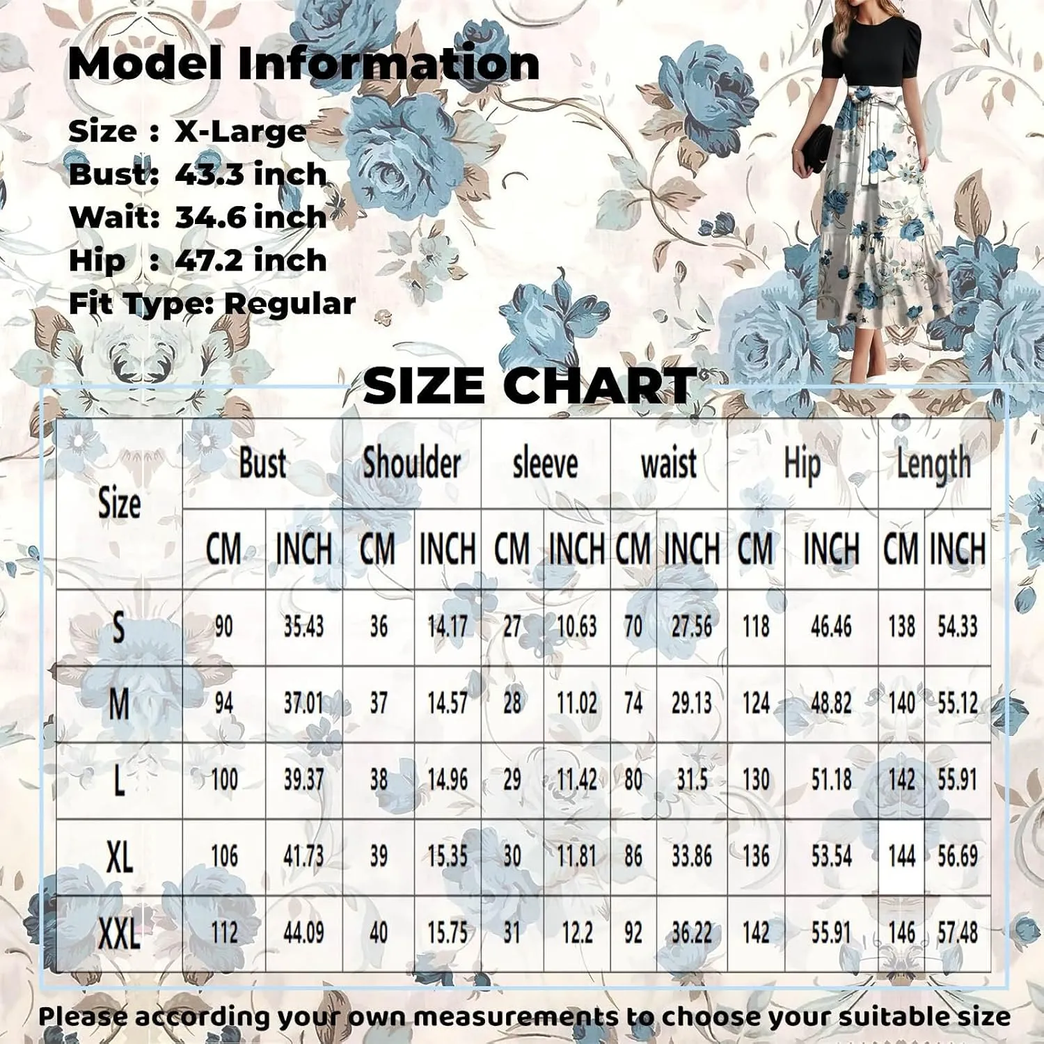 Pink Puff Summer Dresses for Women 2025- Floral Print Wrap Short Sleeve Maxi Dress Patchwork Ruffle Hem A Line Dress