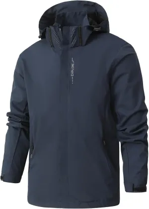 Rain Jacket Men Lightweight Jacket Hooded Mountain Softshell Windbreaker Windproof Waterproof Hiking Casual Raincoat