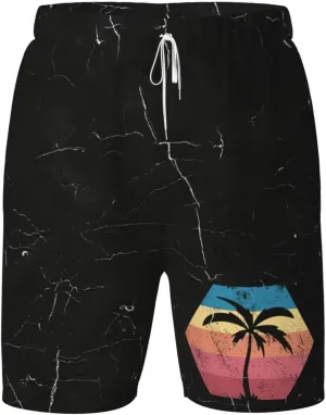 Retro Vintage Palm Trees Gifts Boys Quick Dry Running Shorts with Pocket Boys Athletic Workout Exercise Fitness Shorts