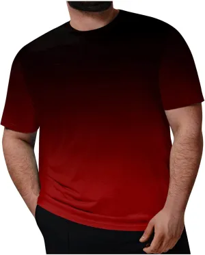 RTRDE Men's Gradient Color T Shirts Casual Fashion Tops Camisas Ropa Hombres Big and Tall T Shirt, XXL-7XL