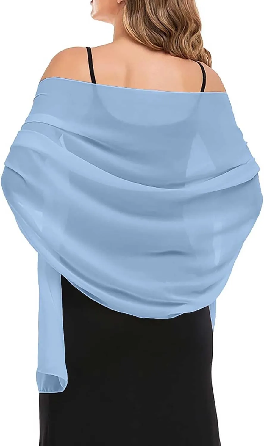 Shawls And For Evening Dresses Chiffon Women Elegant Soft Silky Wedding Bridal Scarf Extra Long Scarf with Sleeves