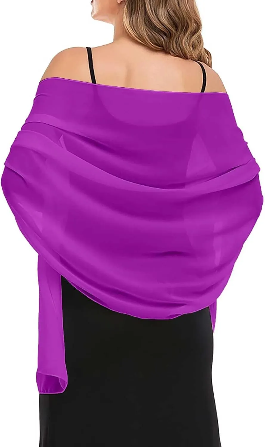 Shawls And For Evening Dresses Chiffon Women Elegant Soft Silky Wedding Bridal Scarf Extra Long Scarf with Sleeves