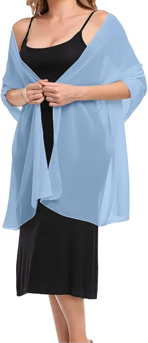 Shawls And For Evening Dresses Chiffon Women Elegant Soft Silky Wedding Bridal Scarf Extra Long Scarf with Sleeves