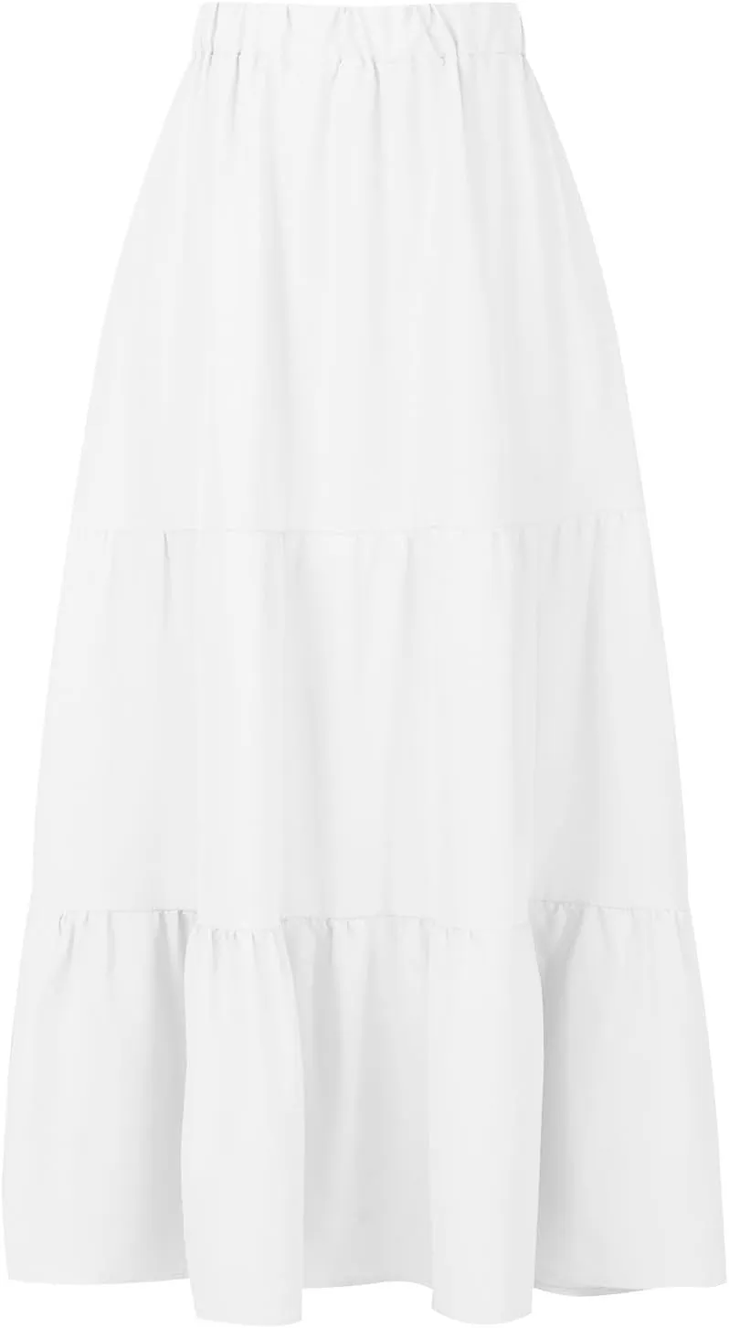 Skirts for Women Trendy Boho Summer Long Skirts A Line Flowy Skirts High Waisted Maxi Skirts for Beach Vacation