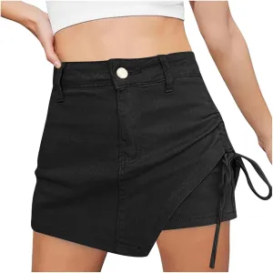 Skirts for Women Trendy Drawstring Casual Y2K Cargo Mini Cargo Skirt Jeans Skirt Modest Classy Denim Skirts